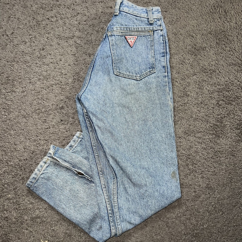 Vintage GUESS Georges Marciano 1980s High Waisted Light Wash Jeans Size 26